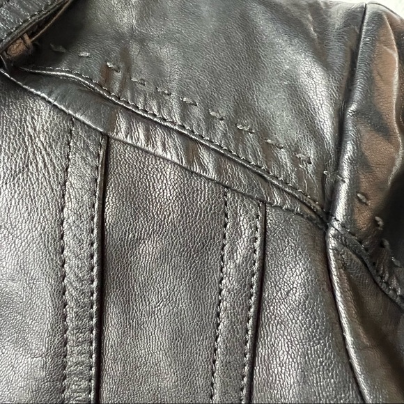 DANIER Black Leather Bomber Jacket - Picture 15 of 16